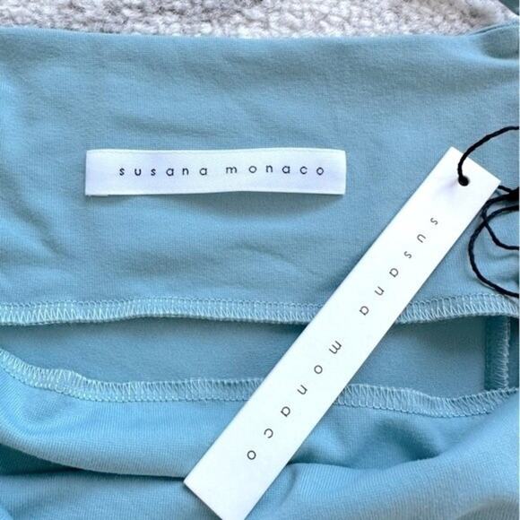 NWT Susana Monaco One Shoulder Top in Waterfall Blue Size M - Picture 5 of 8